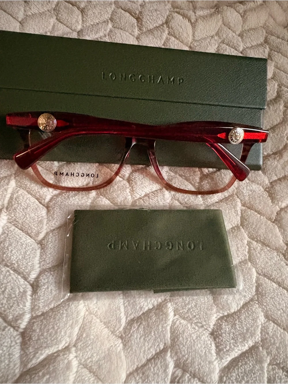 Longchamp (prescription) Translucent Red Tortoiseshell Eyeglasses